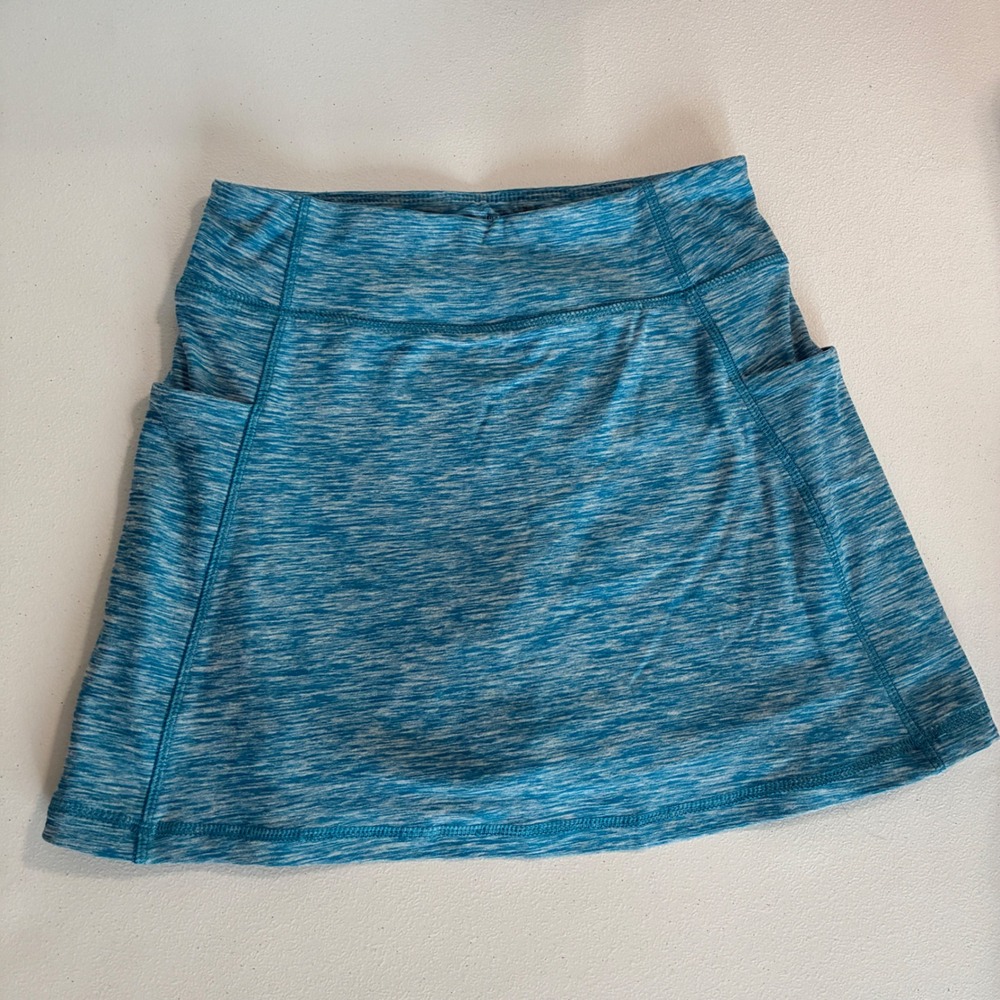 Hanna Andersson Active Skort Girls Size 12 Blue Space Dye Athletic Tennis Skirt